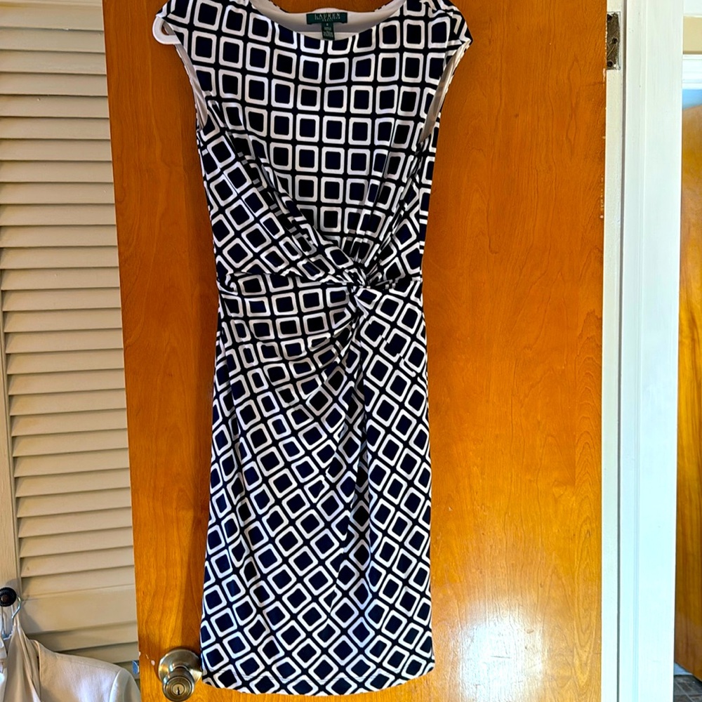 Ralph Lauren navy blue and white dress.